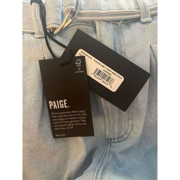 Paige NWT Pleated Carly Shorts in Kokomo Size 30 - Picture 5 of 5